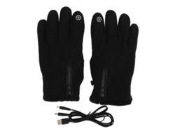 Guantes Eléctricos Calefactables Usb Para Ciclismo Al Aire Libre Con Forro Polar Y Puntas De Los Dedos Al Descubierto - Negro