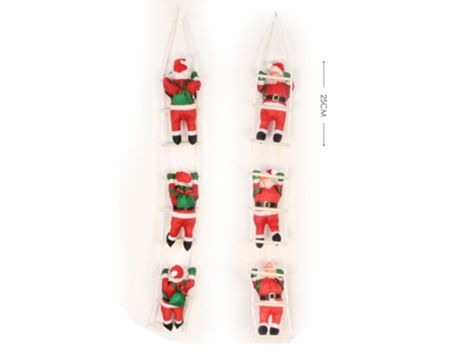 Papá Noel en Escalera Santa Adorno Colgante para Árboles de Navidad Decoración Navidad 25cm Santax3 SELEOK