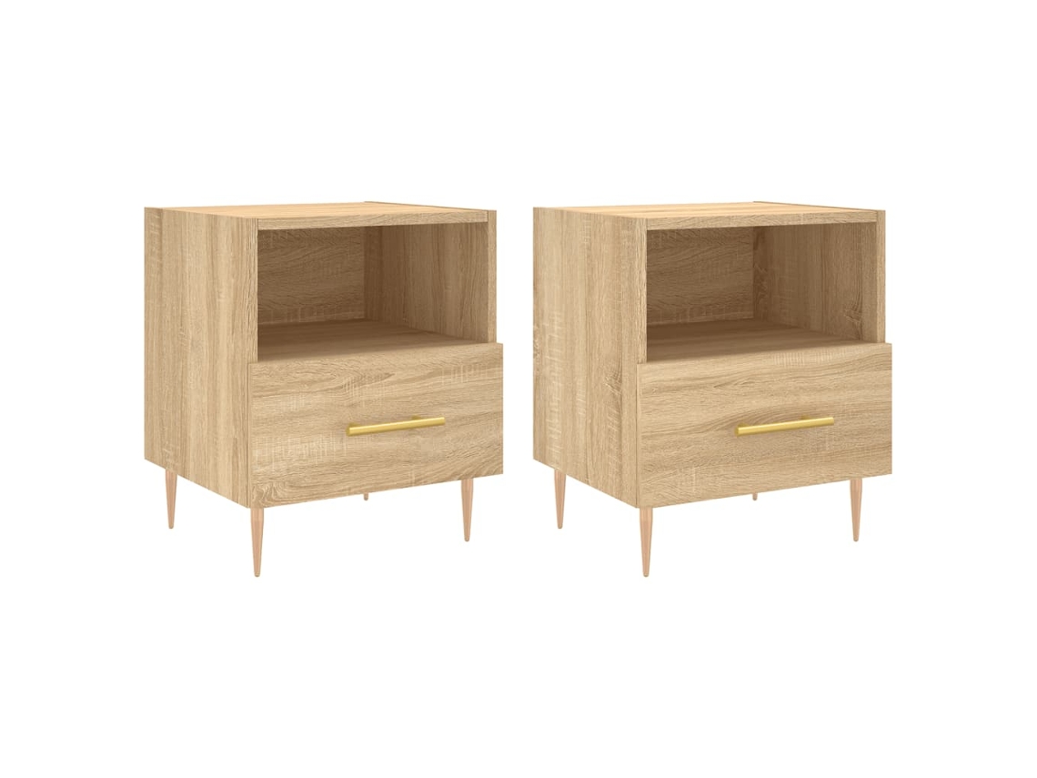 Maison Exclusive - Mesita Noche 2 Uds Madera Ingeniería Roble Sonoma 40x35x47,5 Cm
