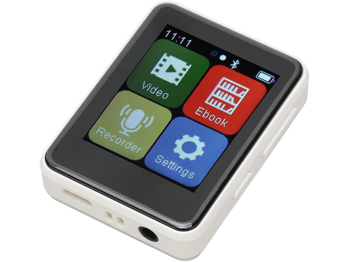 Reproductor MP3 Bluetooth YIZHOOD D2 1.8Inch Tarjeta TF 128GB (Blanco)
