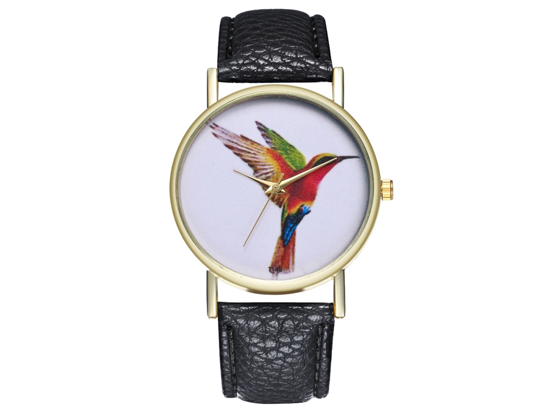 Reloj Analógico De Cuarzo Unisex Informal Deportivo Con Correa De Cuero Negra.