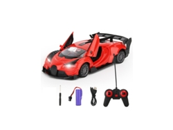CHRUI Juguete con Control Remoto Bugatti Coche Rojo Juguetes para niños