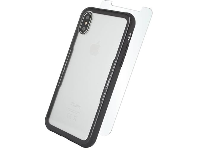 Carcasa y Protector de Pantalla iPhone X MUVIT Vidrio Transparente