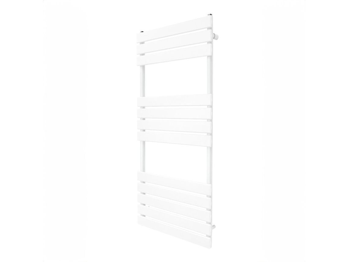 Radiador toallero plano blanco de 1200 x 500 mm en acero al carbono con alta emisión de calor y diseño moderno - Monstershop
