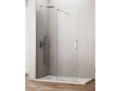 Mampara frontal de ducha 1+1 Cirene (kenna) con acceso sin escalones, 115 cm, perfil cromado