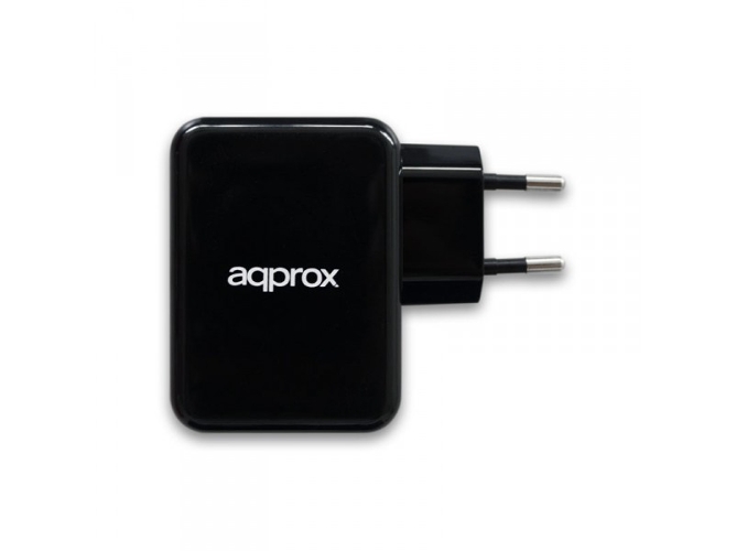 Cargador APPROX USBWALL4PB Negro