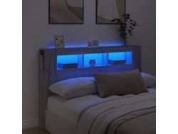 Cabecero Led Madera Ingeniería Gris Sonoma 160x18,5x103,5 Cm