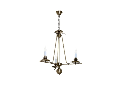 Lámpara De Suspensión Catania En Metal Latón Blanco 65X65X66 Cm EPIKASA