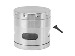 Molinillo De Hierbas Y Especias De Aleación De Zinc De 2,2 Pulgadas Con Ventana Lateral, Molienda Fina, Manual.