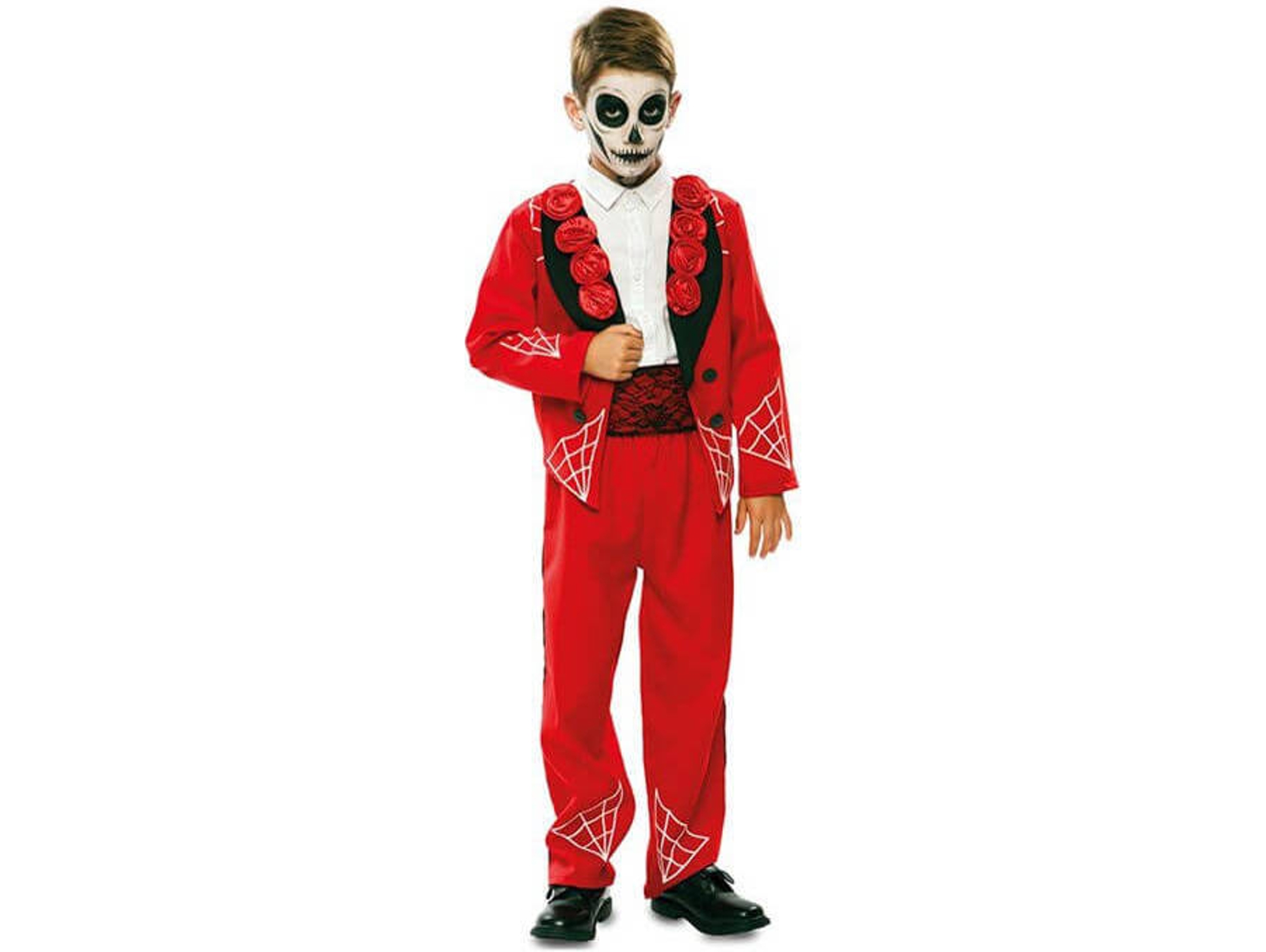 Disfraz de Niño DISFRAZZES Novio Del Día De Los Muertos Rojo (Talla: 7 a 9 años)