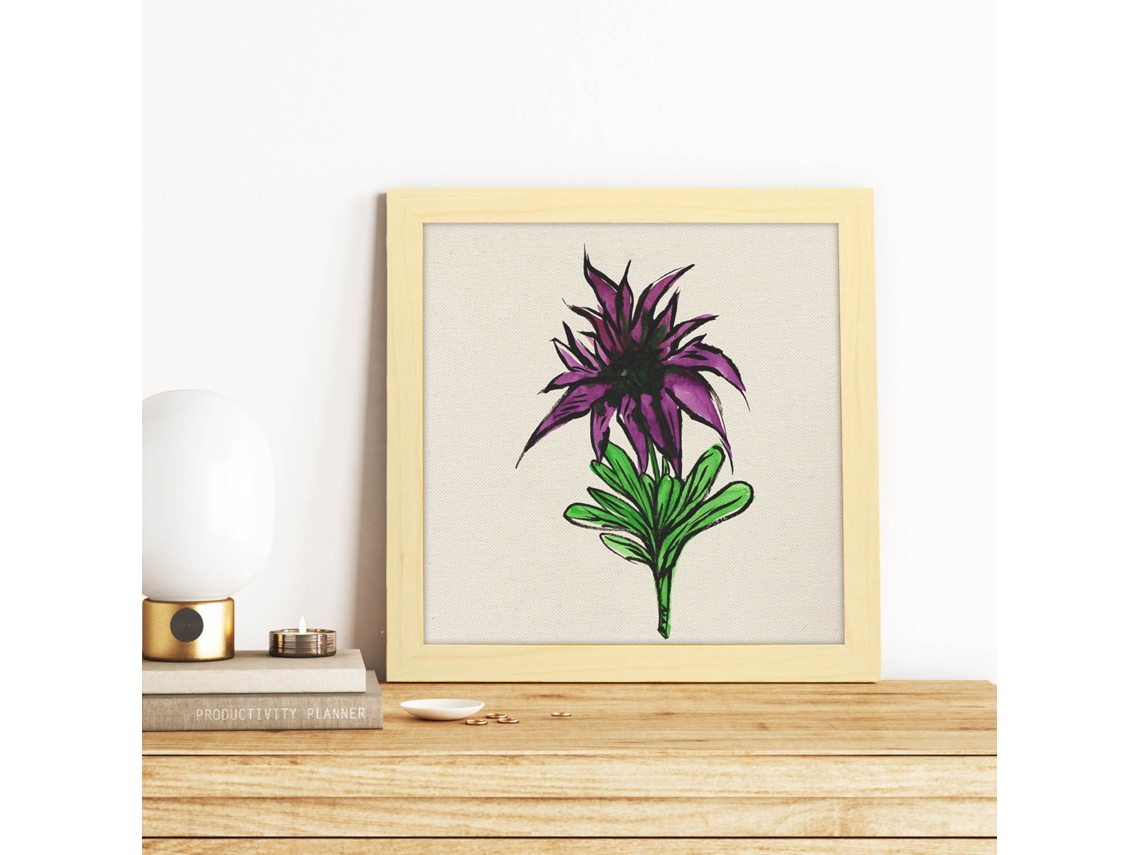 Póster NACNIC de Flores y Naturaleza. Cuadrada Flor Apasionada, Ilustrada con Dibujos A Color.