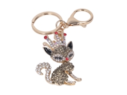 Llavero Pequeño De Zorro En Aleación De Zinc Con Brillantes Diamantes De Imitación Para Bolsos Y Mochilas.