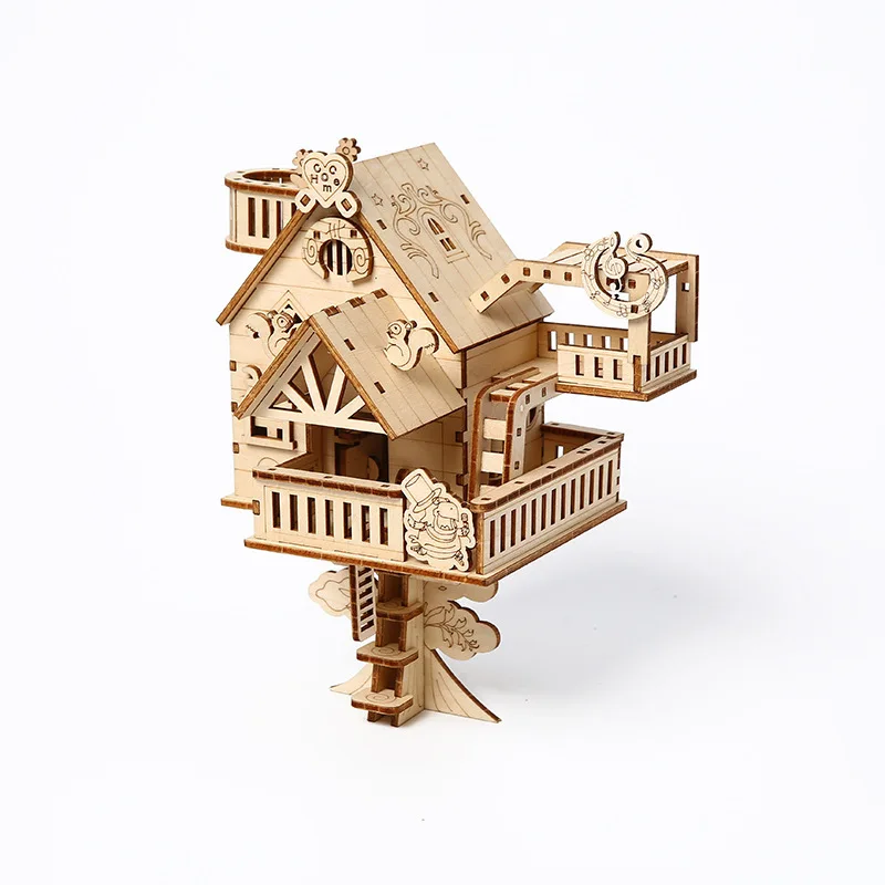 Casa De Muñecas De Madera Con Rompecabezas 3d, Juguete Creativo Para Construir, Modelo De Casa De Muñecas Diy.