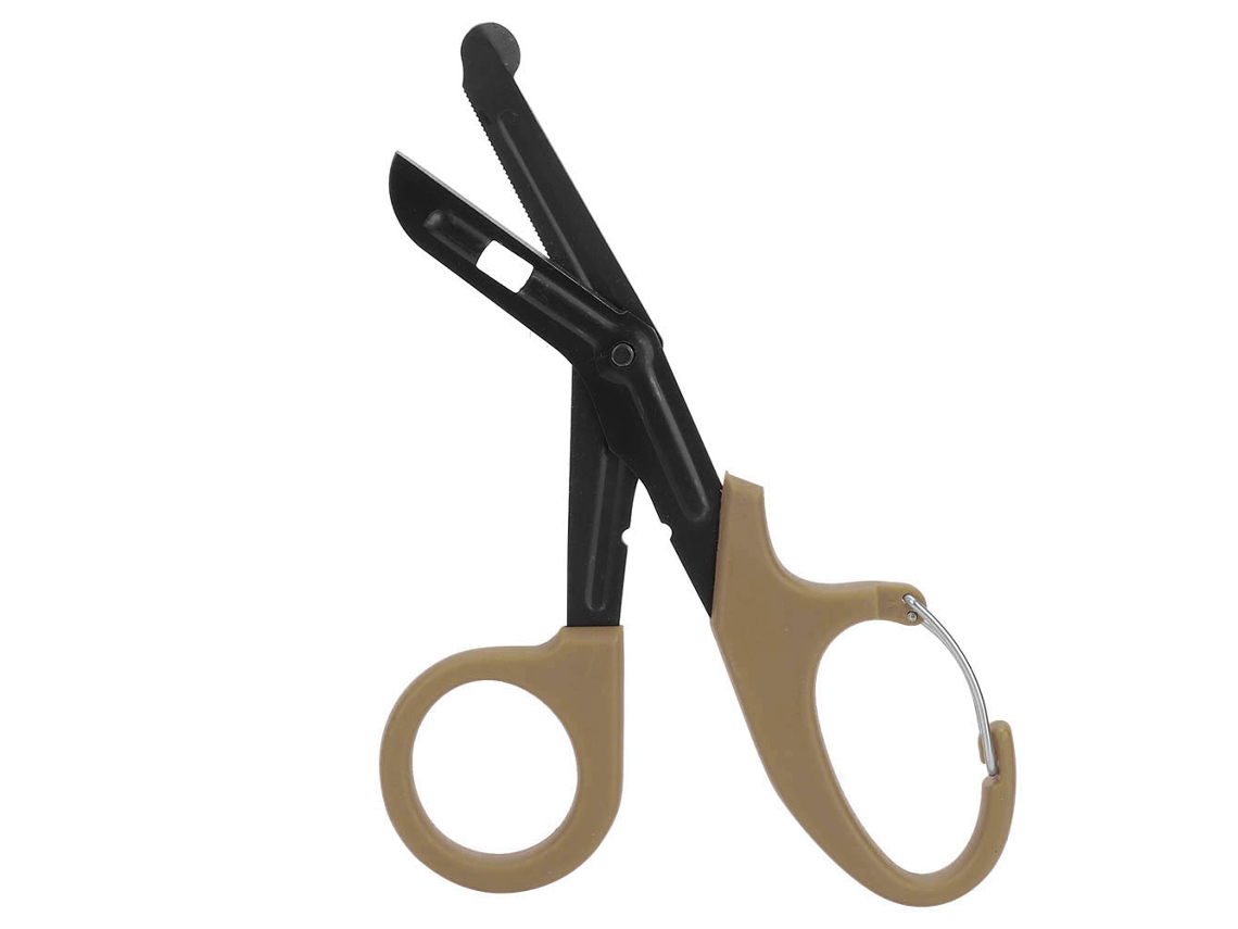 Tijeras De Vendaje De Acero Inoxidable Con Dientes Finos Herramienta De Primeros Auxilios Emergencia Color Lodo