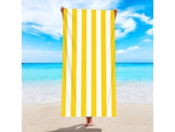 Toalla de playa de microfibra a rayas Yuysan, de alta absorción y secado rápido, 150 x 75 cm, modelo ST011, color amarillo.