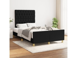 Estructura De Cama Sin Colchón Tela Negro 120x200 Cm
