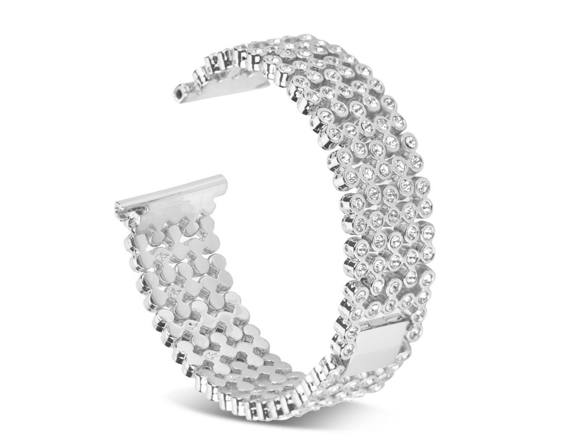 Correa De Pulsera Inteligente De Metal Diamante Para Fitbit Versa Plata