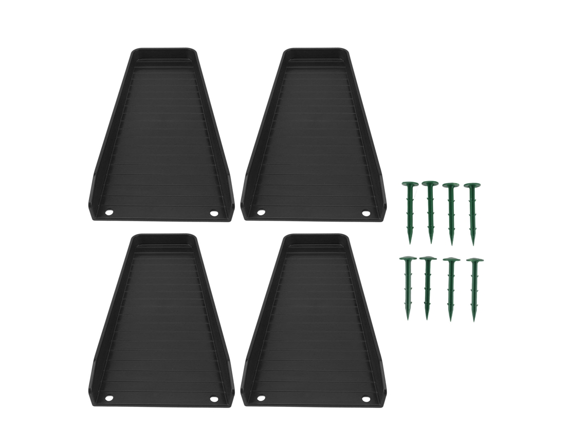 4 bloques para canaletas de lluvia con 8 tornillos, color negro