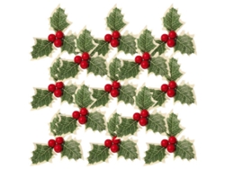 30 Frutos De Acebo Artificiales Con Hojas Verdes Para Navidad Y Acción De Gracias.
