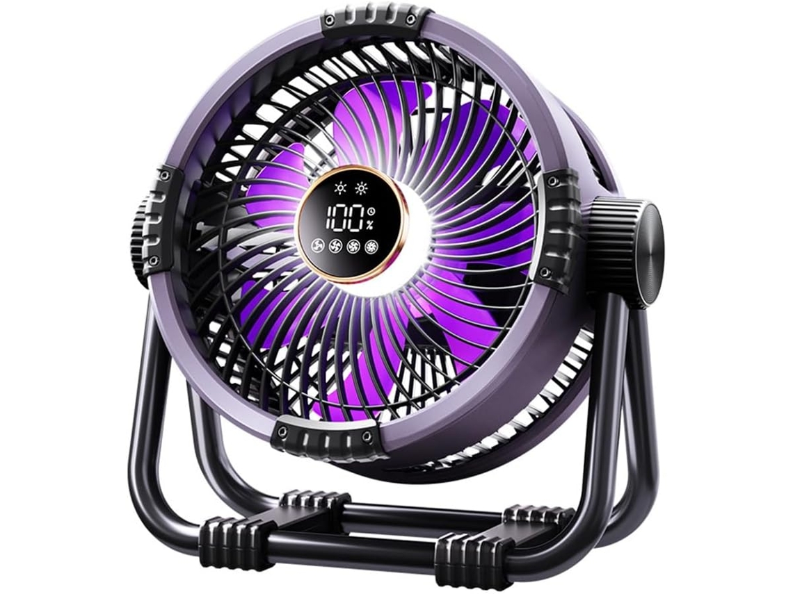 Ventilador De Camping Con Batería Potente Y Luz Nocturna.