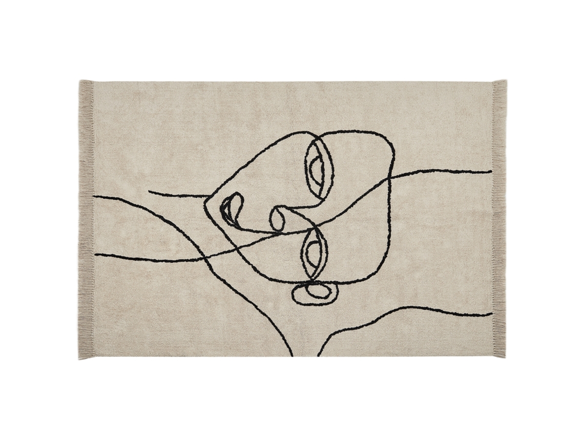 Alfombra de pelo corto BELIANI Nuru de Algodón Beige 160x230