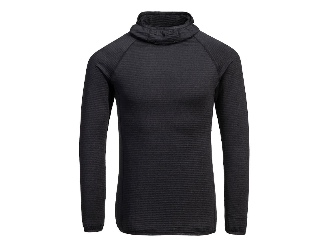 Camiseta De Forro Polar Waffle Con Capucha - Calidez Y Comodidad Negro / Xl