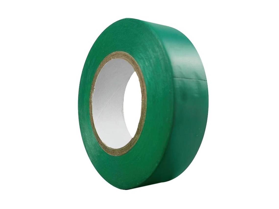 Cinta aislante 20 m. x 19 mm. verde uso doméstico