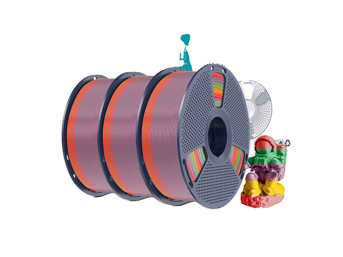 Filamento para impresora 3D, degradado multicolor, no tóxico y degradable, Rainbow PLA 01 OEM