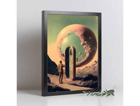 NACNIC Poster Algodón De Azúcar En Estilo Surrealismo Cinematográfico Ilustraciones Y Grabados De Historieta Abstracta Y Artística A4 Marcos Negros...