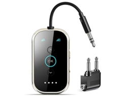 Transmisor y receptor Bluetooth 5.4 de GOKOCO, enlace dual para auriculares/audio HD, transmisor inalámbrico para avión/TV/coche/gimnasio.