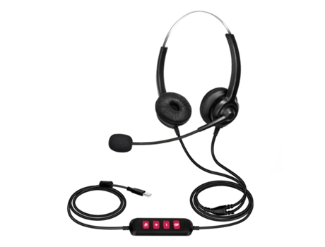 Auriculares telefónicos 300D Reducción de ruido sin pérdidas Transpirable USB Binaural MIC Cable largo Centro de llamadas Auriculares para camioner...