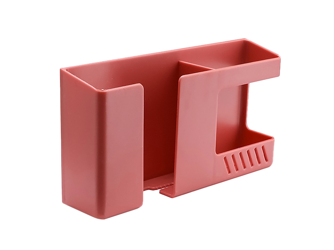 Organizador De Parede De Abs Sturdy Com Ranura Para Cabo E Suporte Para Controle Remoto Vermelho