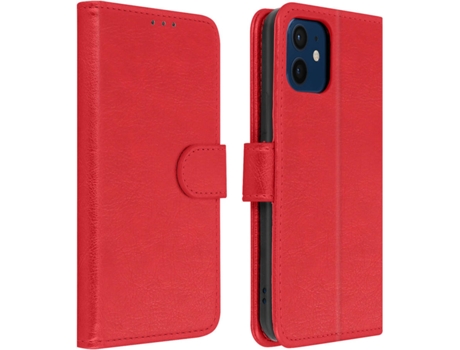 Funda iPhone 12, 12 Pro AVIZAR Libro Billetera Rojo