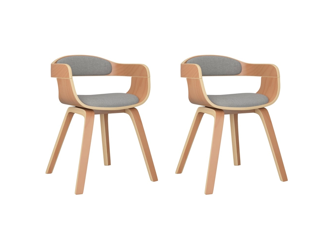 Maison Exclusive - Sillas De Comedor 2 Uds Madera Curvada Y Tela Gris Taupe