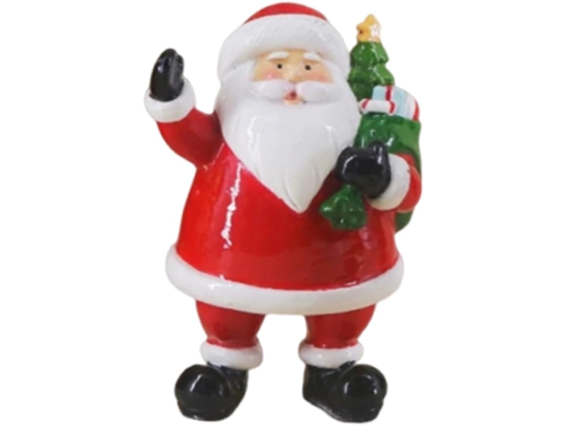 Figura De Resina De Papá Noel, Estatua Decorativa, Decoración Navideña Compacta Para Estante Y