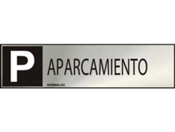 Cartel Informativo NORMALUZ "Estacionamiento" (Adhesivo Inox 0,8Mm) 5X20Cm