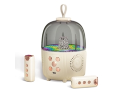 Máquina de karaoke portátil Bluetooth con 2 micrófonos inalámbricos para niños y niñas, coro inalámbrico, luz ambiental y sonido estéreo 3D.