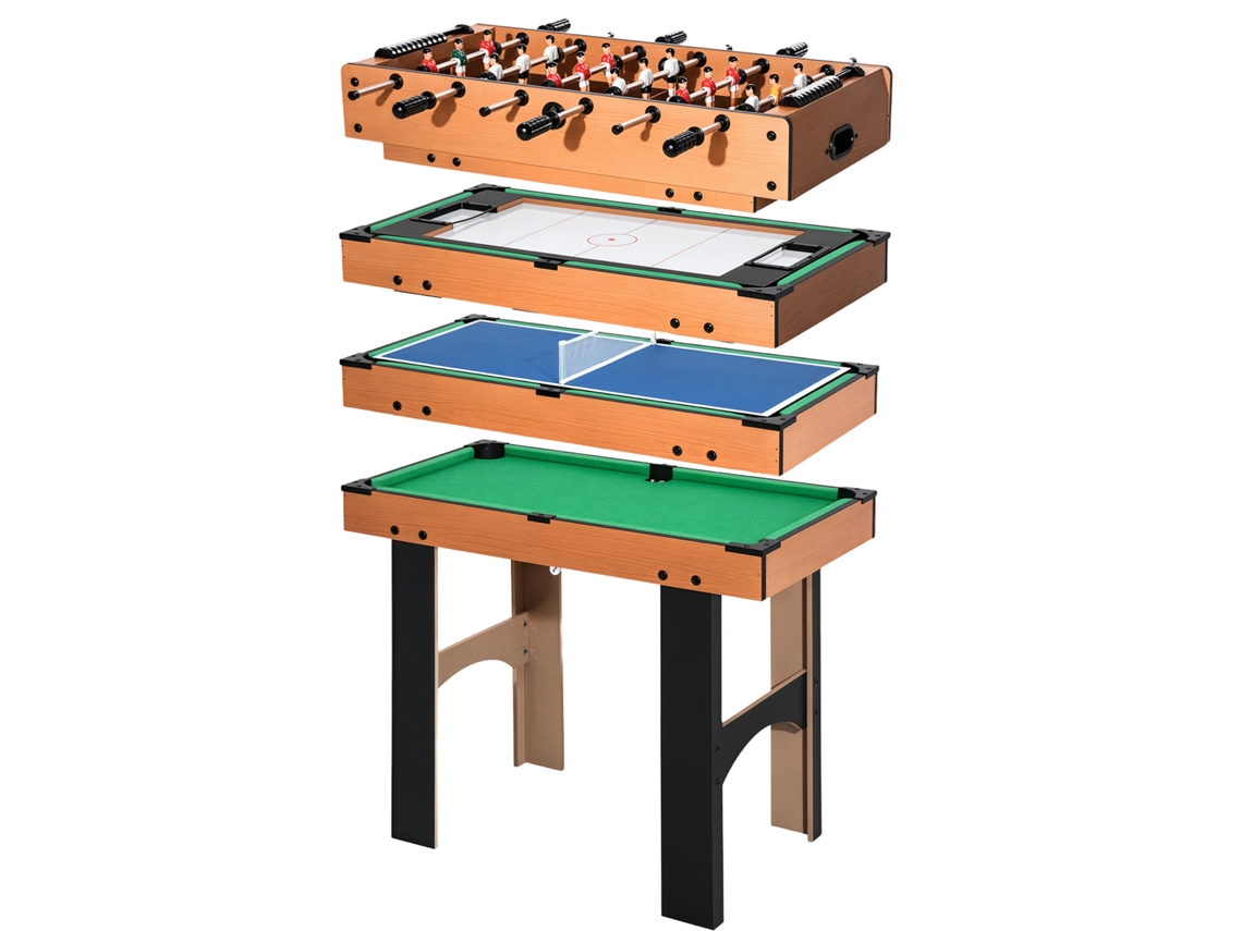 Mesa Futbolín 4 En 1 Compacta Accesorios Incluidos Niños