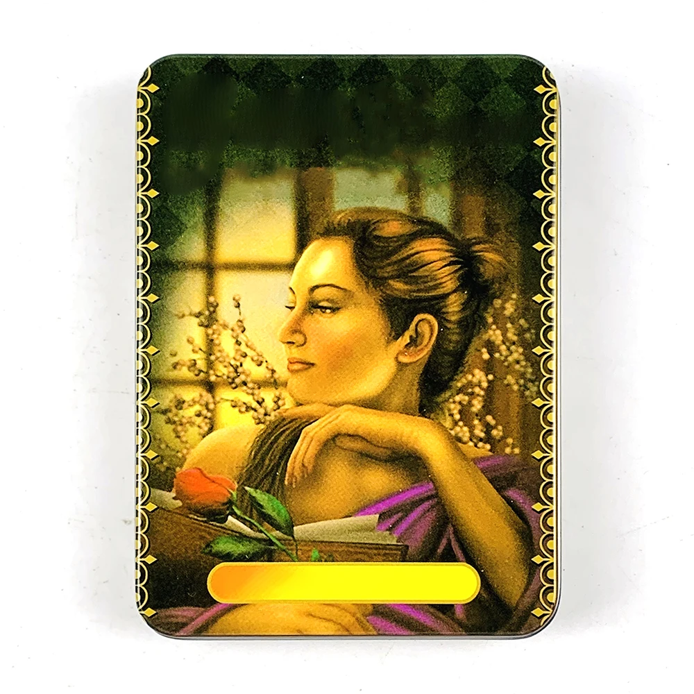Cartas De Tarot De Alta Calidad De 11 X 8 Cm, Presentadas En Una Caja De Hojalata Chapada En Oro, Ideales Para La Adivinación, La Lectura De La Fortuna Y Los Juegos.