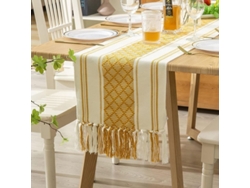 2026-mantel De Mesa Boho Marroquí 35x260 Cm Decoración Para Fiestas Y Ocasiones Especiales Amarillo