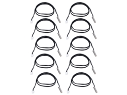 Veloriskku-10 Piezas Sonda Sensora de Temperatura Termistor NTC 5x25mm 500mm 10k Transductor B3435