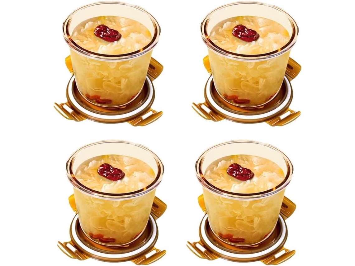 3 Teteras De Vidrio Redondo Con Tampa Hermética Para Sopa De Aveia Nocturna Preparo De Comidas Congelador De Microondas