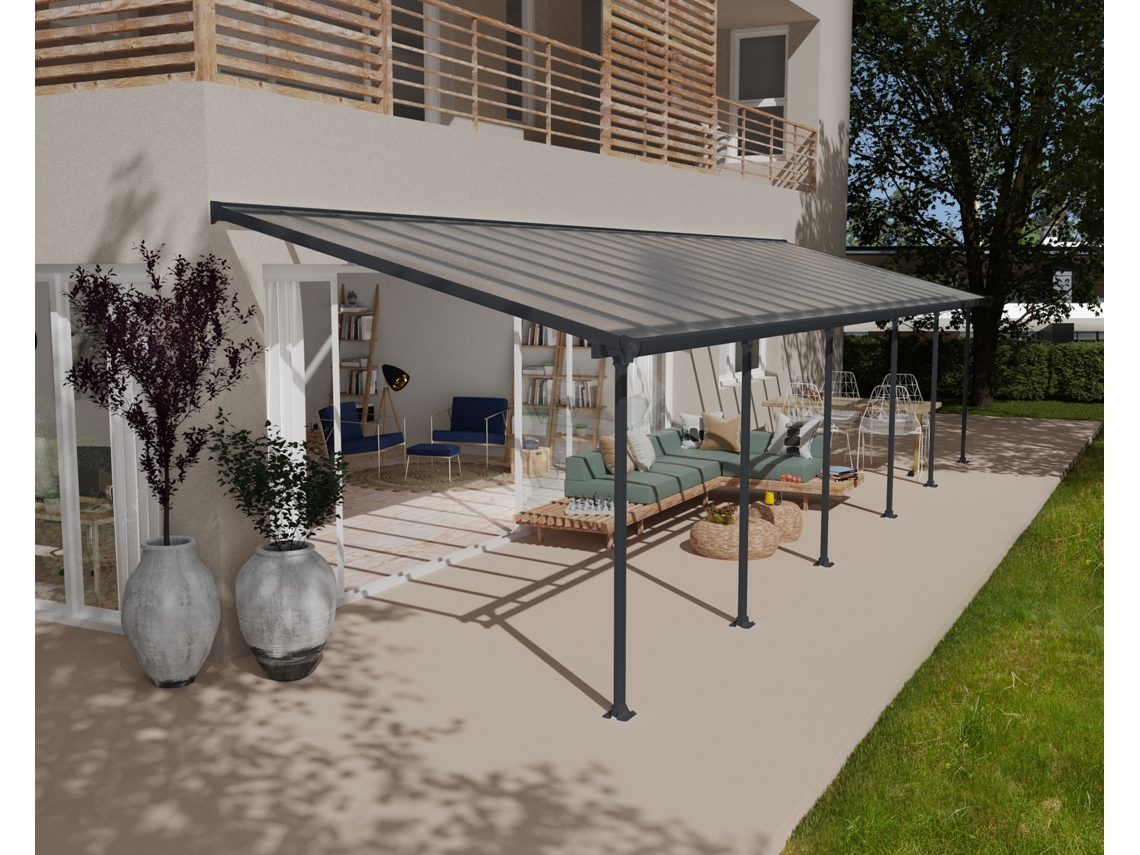 CANOPIA Feria Pérgola Cobertor de Terraza Aluminio 3X10,35 m Gris