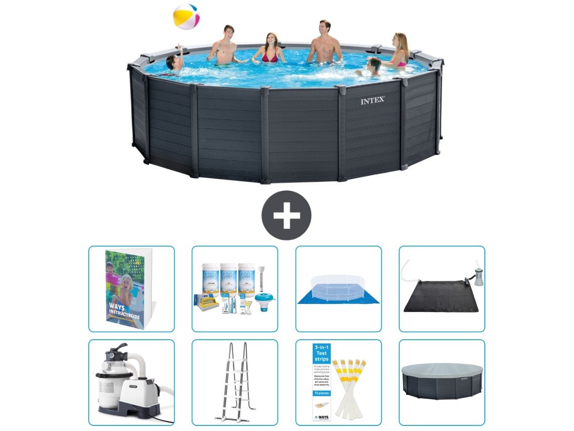Intex Piscina Graphite Panel Redonda - 478x124 Cm - 9-peças S632
