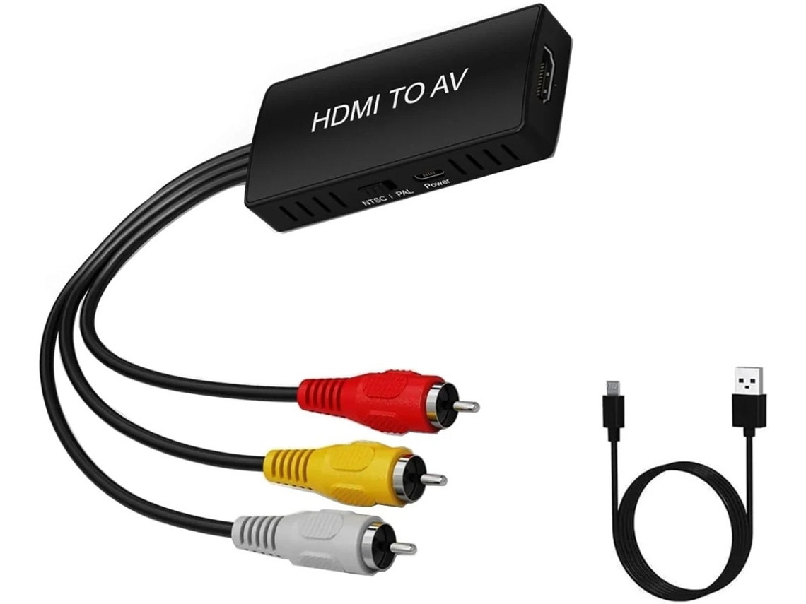 Converter Hdmi To Rca Av Compuesto 1080p Support Pal/ntsc Compat Ps1/ps2/ps3, N64, Stb, Vhs/vcr, Blu Ray, Proyector Bestvite