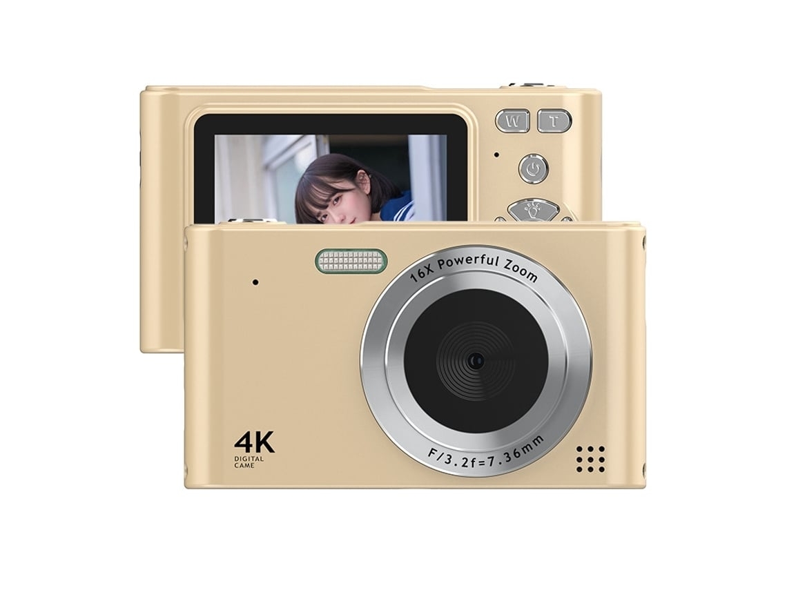 Cámara Digital Portátil 4k De Alto Píxel Con Luz De Relleno De Zoom 16x Zruxe (oro)
