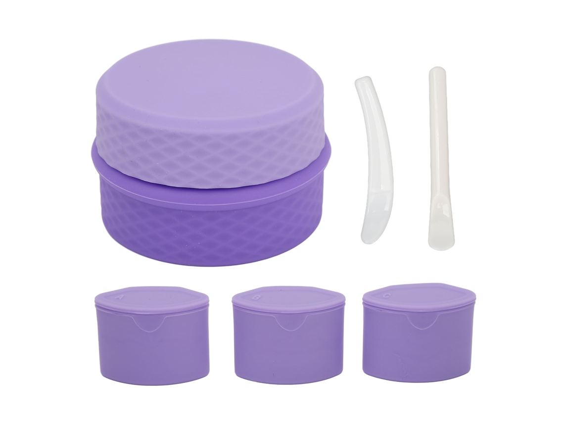 Set De Recipientes De Maquillaje De Silicona Para Viajes Con Frascos Y Cuchara