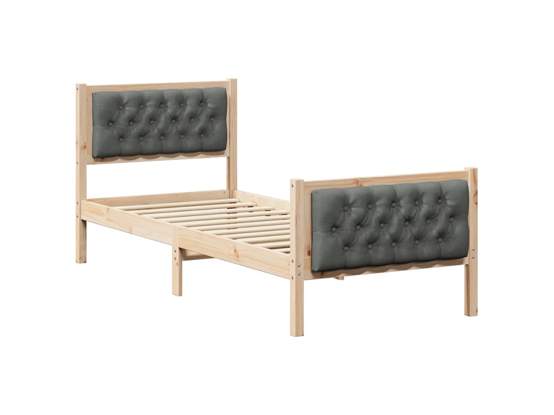 Maison Exclusive - Estructura De Cama Con Cabecera Gris Oscuro 75 X 190 Cm