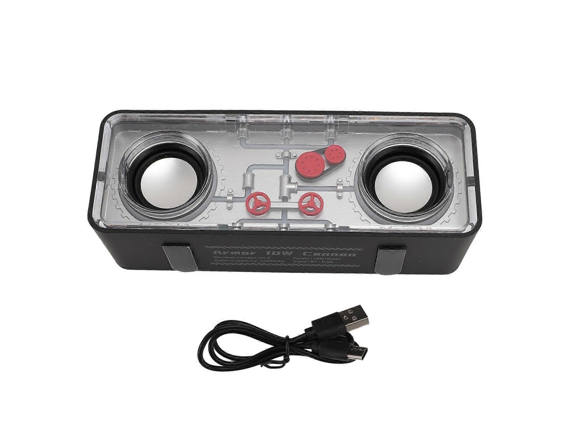 Altavoz Bluetooth de 10 W, sonido potente, graves profundos, altavoz portátil con luz LED de colores para fiestas familiares Chennnls