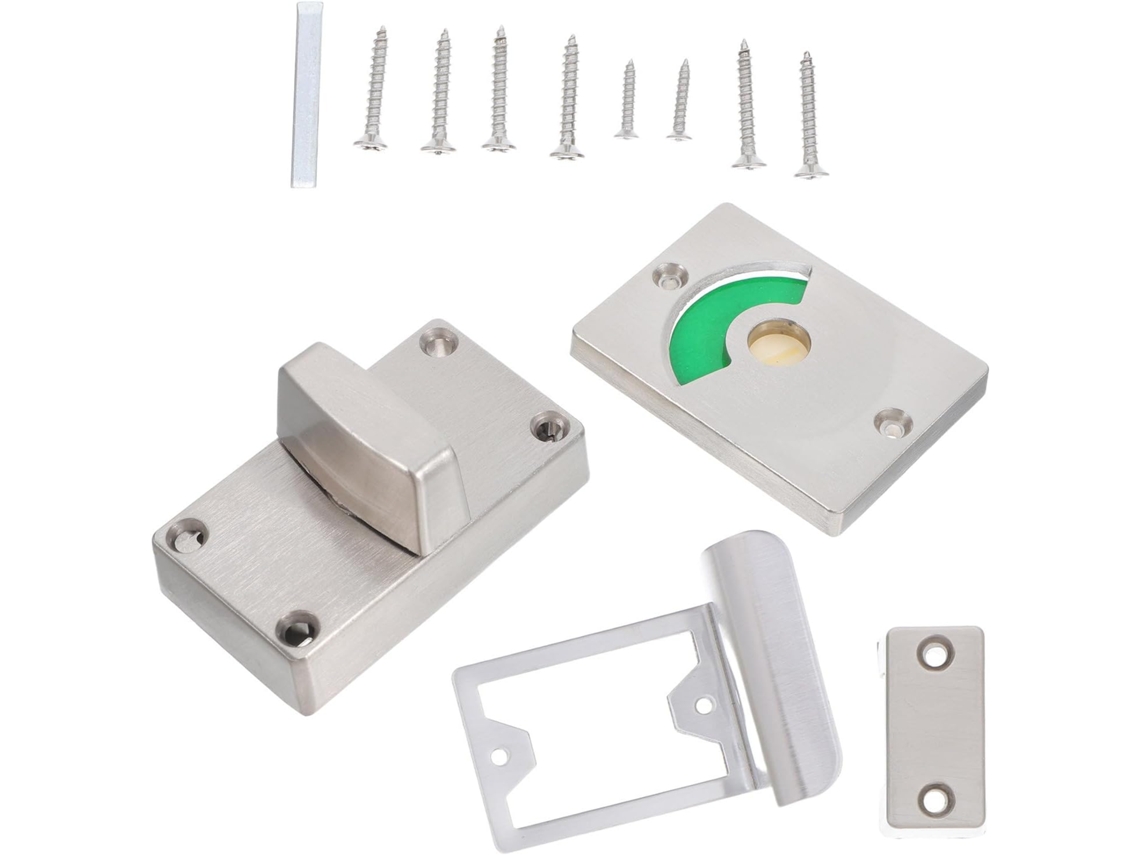 Cerradura de acero inoxidable con indicador rojo/verde para puerta de baño, pestillo para aseo público SFUSHOS
